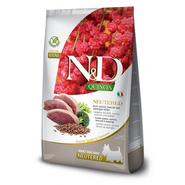 N&D KİNOA SERİSİ STERLİSED  KISIR ÖRDEK&BROKİLİ&KUŞKONMAZ TAHILSIZ KÖPEK MAMASI 2,5KG